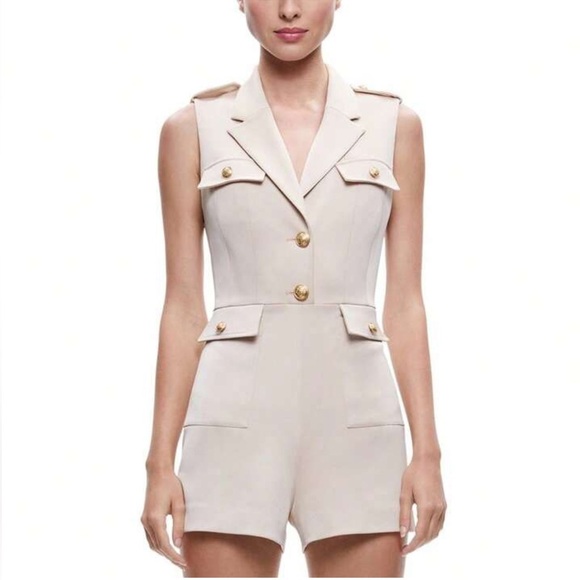 ALICE & OLIVIA Beige PHILLIS sleeveless romper size 4 - Picture 16 of 16